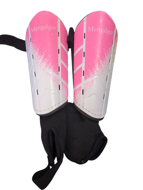 Vist Large View of Product Image Which is Used MENGDGER Soccer Shin Guards Youth White And Pink SM