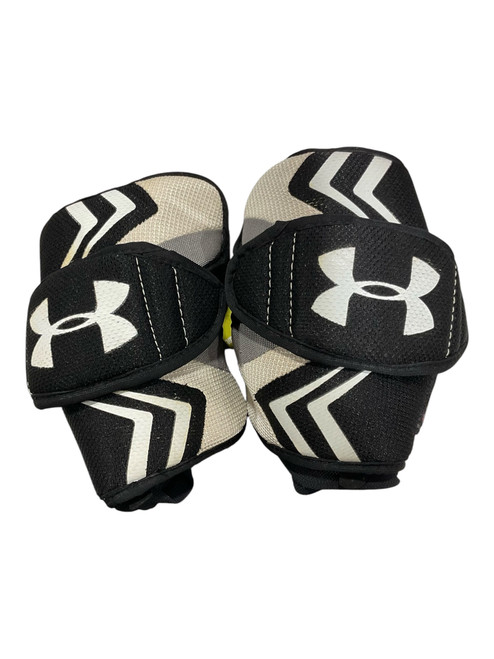 Vist Large View of Product Image Which is Used Under Armour LAX ELBOW Lacrosse Arm Pads/Guards Black SM