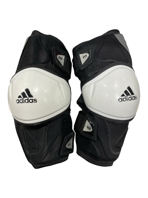 Vist Large View of Product Image Which is Used Adidas 111 Lacrosse Arm Pads/Guards White XL
