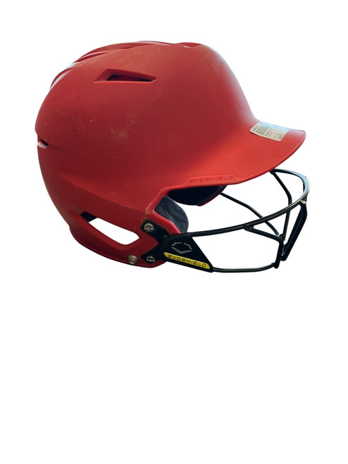 Vist Large View of Product Image Which is Used Evoshield SOFTBALL HELMET Batting Helmet w/Mask Red M/L