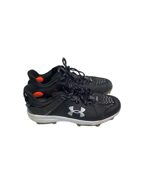 Vist Large View of Product Image Which is Used Under Armour CHARGED METAL BB/SB Cleats Black Senior 11