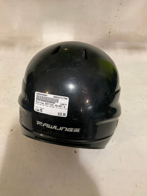 Vist Large View of Product Image Which is Used Rawlings BATTING HELMET 6 1/2-6 7/8 Batting Helmet No Mask Black MD