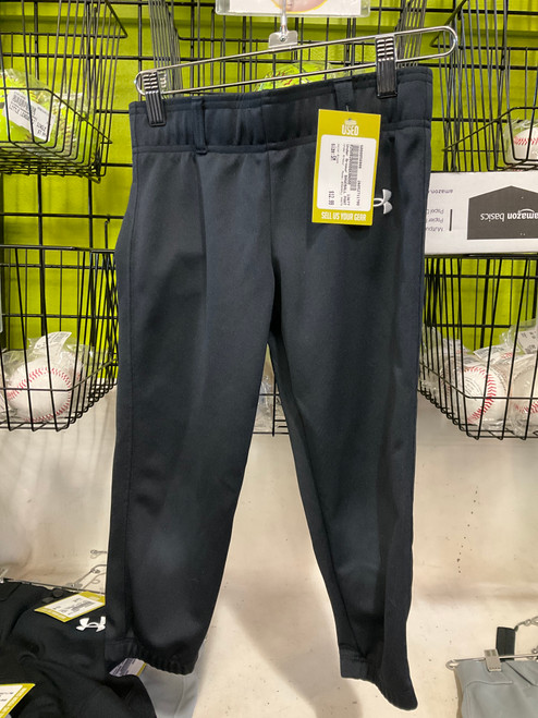 Vist Large View of Product Image Which is Used Under Armour BASEBALL PANTS BB/SB Pant Boys Black SM