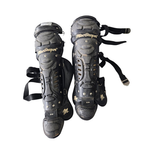 Vist Large View of Product Image Which is Used MacGregor B64 JR SHIN GUARDS CATCHER Catchers Leg Guards Black Junior