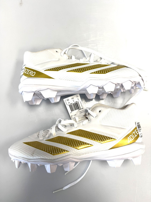 Vist Large View of Product Image Which is Used Adidas ADIZERO BB/SB Cleats White Senior 8.5