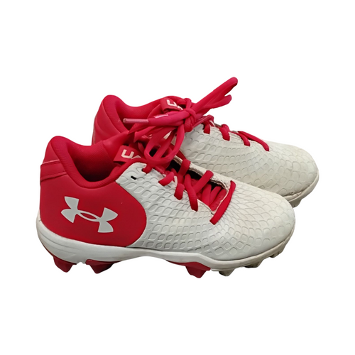 Vist Large View of Product Image Which is Used Under Armour BB/SB Cleats White Youth 12.0