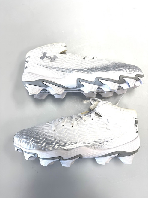 Vist Large View of Product Image Which is Used Under Armour Jr FB Cleats White Junior 06