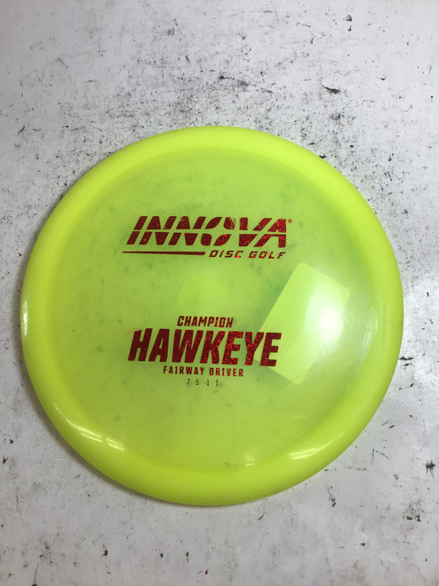 Vist Large View of Product Image Which is Used Innova CHAMPION HAWKEYE Disc Golf Driver Yellow 167g
