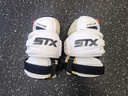 Vist Large View of Product Image Which is Used STX STALLION 900 Lacrosse Arm Pads/Guards White XL