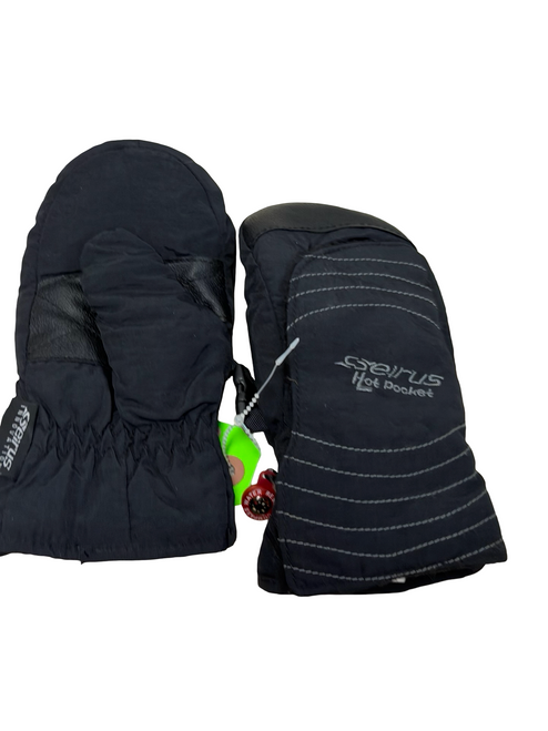 Vist Large View of Product Image Which is Used SEIRUS HOT POCKET Junior Snow Mitts Gloves Black MD