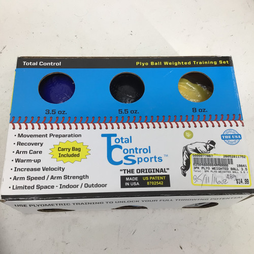 Vist Large View of Product Image Which is Used Total Control 3PK PLYO WEIGHTED BALL 3.5 11 16OZ BB/SB Training Aid