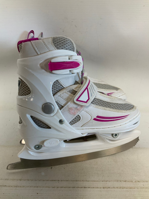 Vist Large View of Product Image Which is Used Lake Placid SUMMIT J10-J13 Girls Softboot Skate White Adjustable