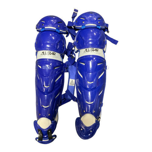 Vist Large View of Product Image Which is Used All-Star LG30WRO Catchers Leg Guards Royal Blue Adult
