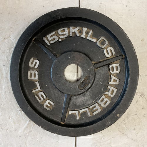 Vist Large View of Product Image Which is Used Cap Barbell Olympic Plate Black 35 lb