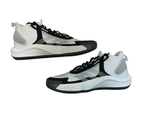 Vist Large View of Product Image Which is Used Adidas ADIZERO Basketball Shoes M White And Black Senior 10.5