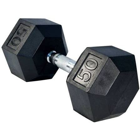 Vist Large View of Product Image Which is New RUBBER COATING DUMBBELL EACH 50LB