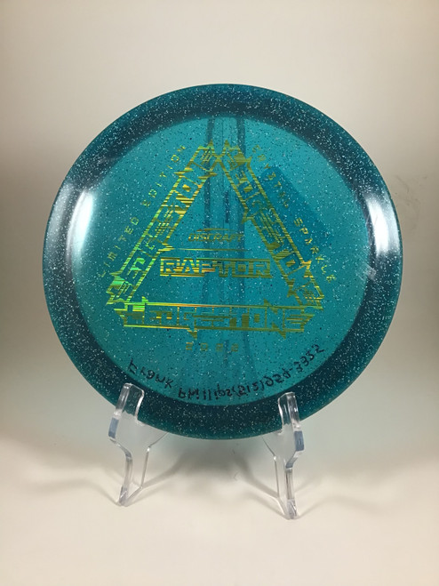 Vist Large View of Product Image Which is Used Discraft CRYZTAL SPARKLE RAPTOR Disc Golf Driver Teal 175g