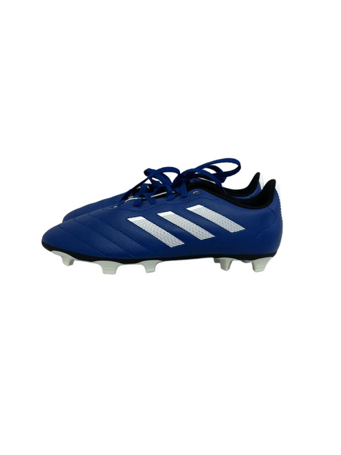 Vist Large View of Product Image Which is Used Adidas Goletto Jr 5 Soccer Cleats White And Royal Blue 