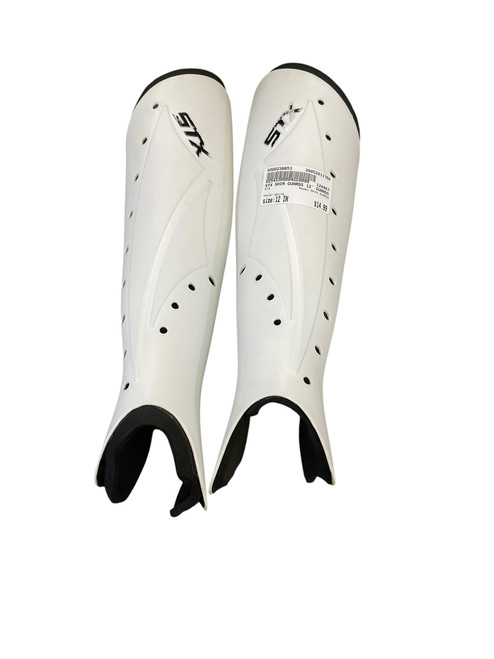 Vist Large View of Product Image Which is Used STX SHIN GUARDS FH Shin Guards White 12"