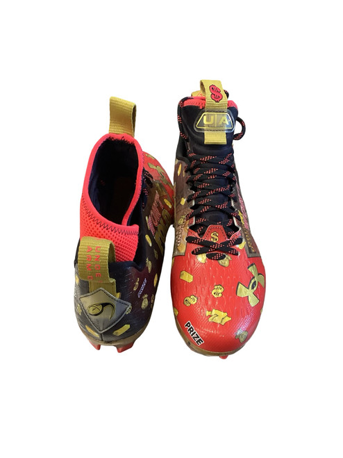 Vist Large View of Product Image Which is Used Under Armour Adult FB Cleats White Senior 9