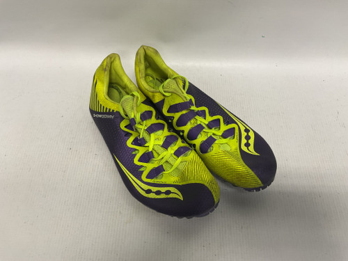 Vist Large View of Product Image Which is Used Saucony SHOWDOWN Track & Field Cleats Adult Purple Senior 8