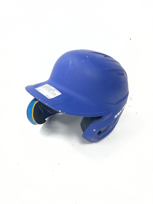 Vist Large View of Product Image Which is Used Rawlings MACH JR W/C-FLAP LHB Batting Helmet No Mask Royal Blue One Size