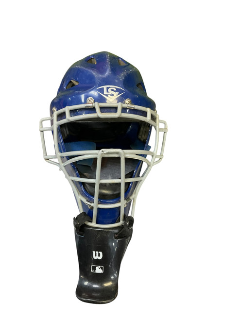 Vist Large View of Product Image Which is Used Louisville Slugger WTLPGS514-STYRG Catchers Helmet w/Mask Royal Blue One Size
