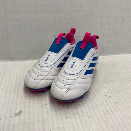 Vist Large View of Product Image Which is Used Adidas GOLETTO Soccer Cleats White Youth 12.0