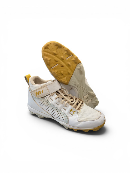 Vist Large View of Product Image Which is Used Under Armour BH BB/SB Cleats White Senior 11