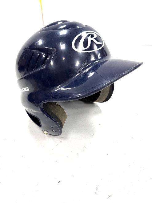 Vist Large View of Product Image Which is Used Rawlings 6 1/2 - 7 1/2 Batting Helmet No Mask Navy Blue One Size