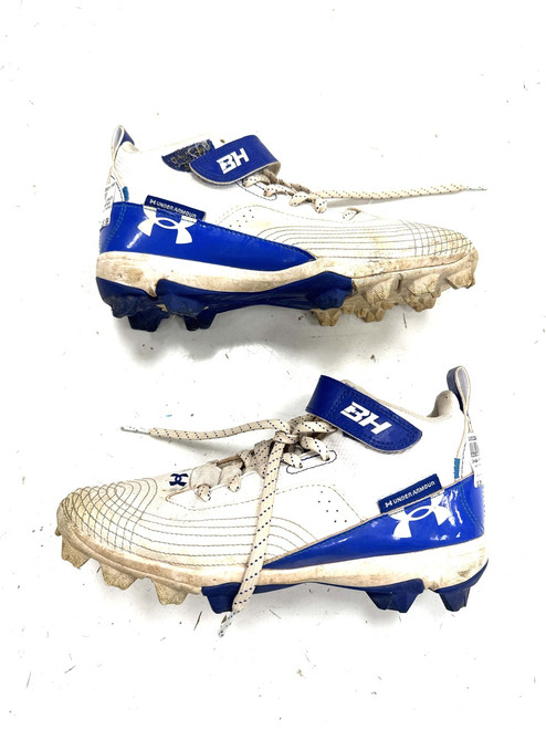 Vist Large View of Product Image Which is Used Under Armour BRYCE HARPER BB/SB Cleats White Junior 05.5