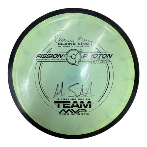 Vist Large View of Product Image Which is Used MVP FISSION PHOTON Disc Golf Driver Olive Green 161g