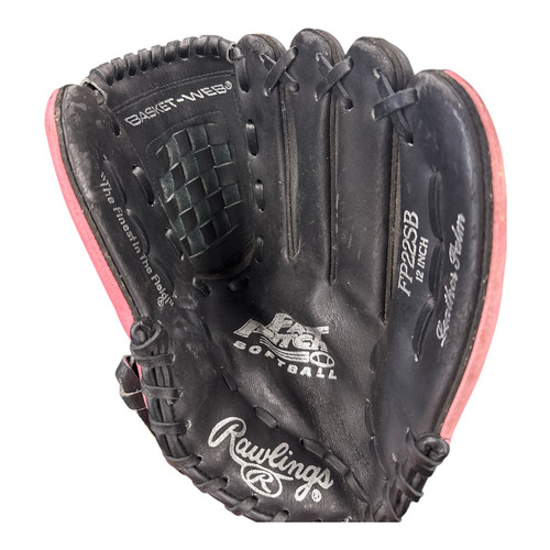 Vist Large View of Product Image Which is Used Rawlings FASTPITCH BB/SB Glove RH Throw Black 12"