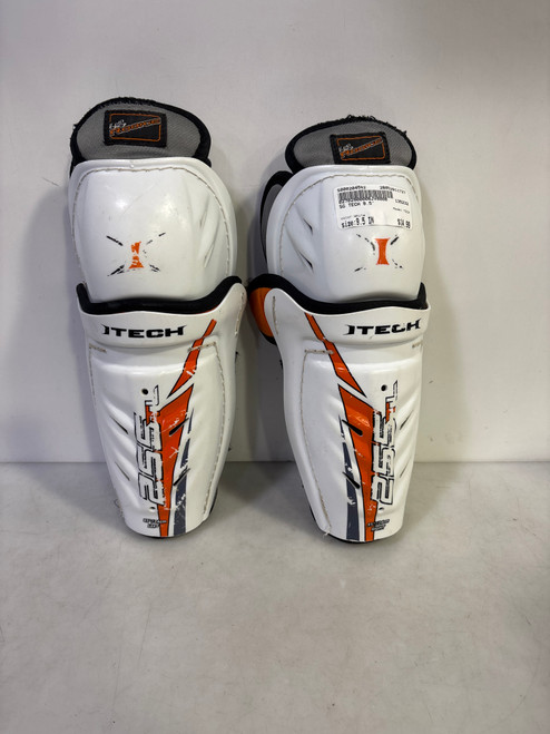 Vist Large View of Product Image Which is Used TECH Youth Shin Guards White 9 1/2"