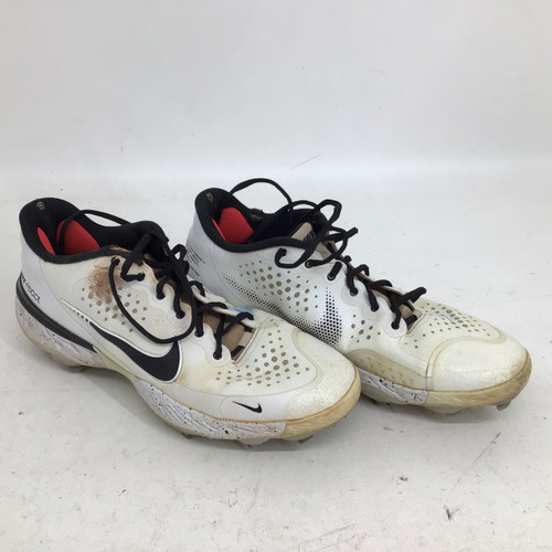 Vist Large View of Product Image Which is Used Nike ALPHA HUARACHE ELITE 3 LOW SR 11 METAL BB/SB Cleats White Senior 11