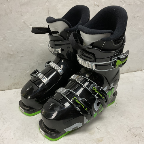 Vist Large View of Product Image Which is Used Rossignol COMP J3 Boys DH Ski Boot Black And Neon Green 215 MP - J03