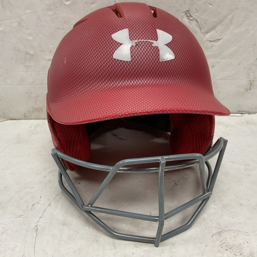 Vist Large View of Product Image Which is Used Under Armour UABH2-110 Batting Helmet w/Mask Red One Size
