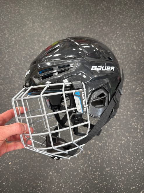 Vist Large View of Product Image Which is Used Bauer RE-AKT 55 Helmet Cage Combo Black MD