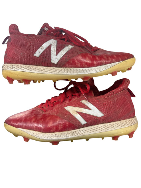 Vist Large View of Product Image Which is Used New Balance MOLDED CLEAT BB/SB Cleats Red Senior 10.5