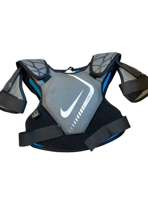Vist Large View of Product Image Which is Used Nike VAPOR LT Lacrosse Shoulder Pads Grey LG
