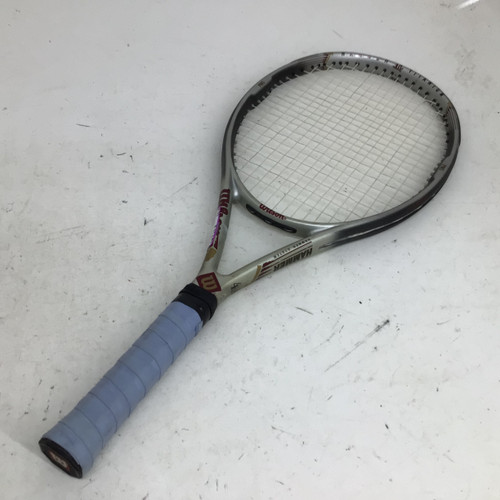 Vist Large View of Product Image Which is Used Wilson HAMMER 4.4 4 3/8 SR TENNIS RACQUET Adult Tennis Racquet Grey 4 3/8"