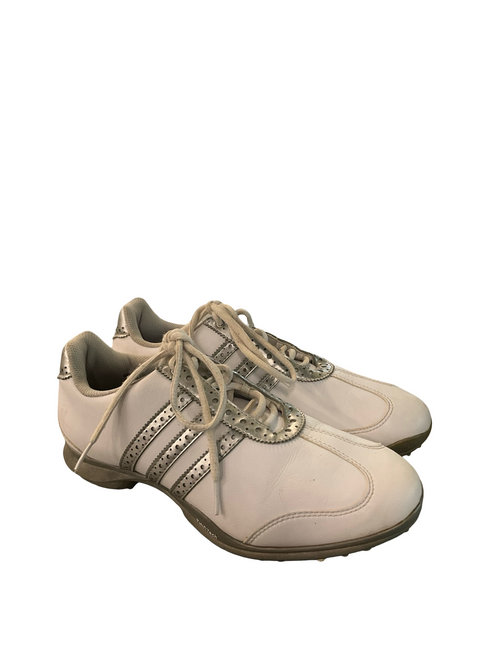 Vist Large View of Product Image Which is Used Adidas Mens Golf Shoes White Senior 8.5