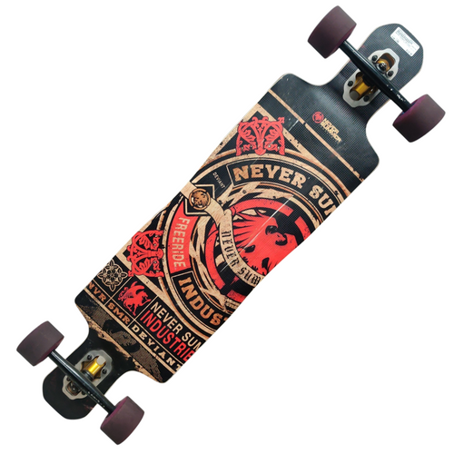 Vist Large View of Product Image Which is Used NEVER SUMMER DEVIANT Longboard Black Long