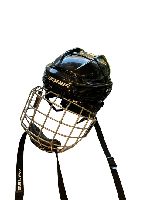 Vist Large View of Product Image Which is Used Bauer REAKT 55  SM Helmet Cage Combo Black SM