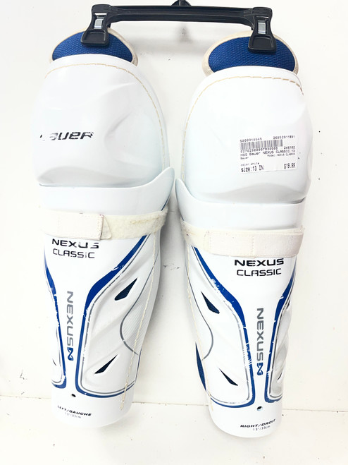 Vist Large View of Product Image Which is Used Bauer NEXUS CLASSIC Intermediate Shin Guards White 13"