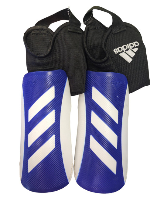 Vist Large View of Product Image Which is Used Adidas TRIO Soccer Shin Guards Youth Royal Blue MD