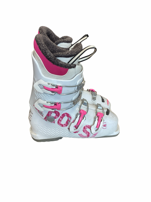 Vist Large View of Product Image Which is Rossignol FUN GIRL Girls DH Ski Boot White 245 MP - M06.5 - W07.5