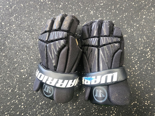 Vist Large View of Product Image Which is Used Warrior BURN Lacrosse Gloves Junior Black XS