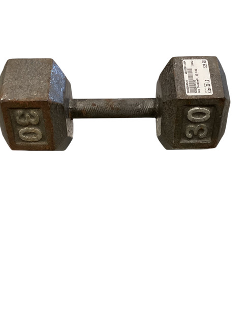 Vist Large View of Product Image Which is Used Hex Dumbbell (Each) Grey 30 lb