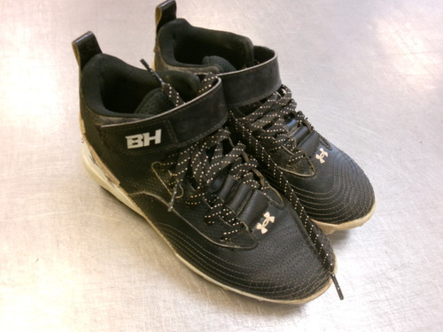 Vist Large View of Product Image Which is Used Under Armour BRYCE HAPER BB/SB Cleats Black Junior 02.5